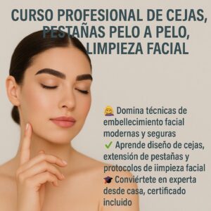 CURSO DE CEJAS, PESTAÑAS PELO A PELO, LIMPIEZA FACIAL